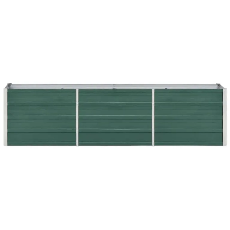 vidaXL Garten Hochbeet Gemüsebeet Pflanzbeet Gartenbeet Frühbeet Pflanzkasten Blumenkasten Blumenbeet Verzinkter Stahl 240x40x45cm Grün – Bild 6