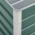vidaXL Garten Hochbeet Gemüsebeet Pflanzbeet Gartenbeet Frühbeet Pflanzkasten Blumenkasten Blumenbeet Verzinkter Stahl 240x40x45cm Grün - Thumbnail 4