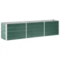 vidaXL Garten Hochbeet Gemüsebeet Pflanzbeet Gartenbeet Frühbeet Pflanzkasten Blumenkasten Blumenbeet Verzinkter Stahl 240x40x45cm Grün - Thumbnail 1