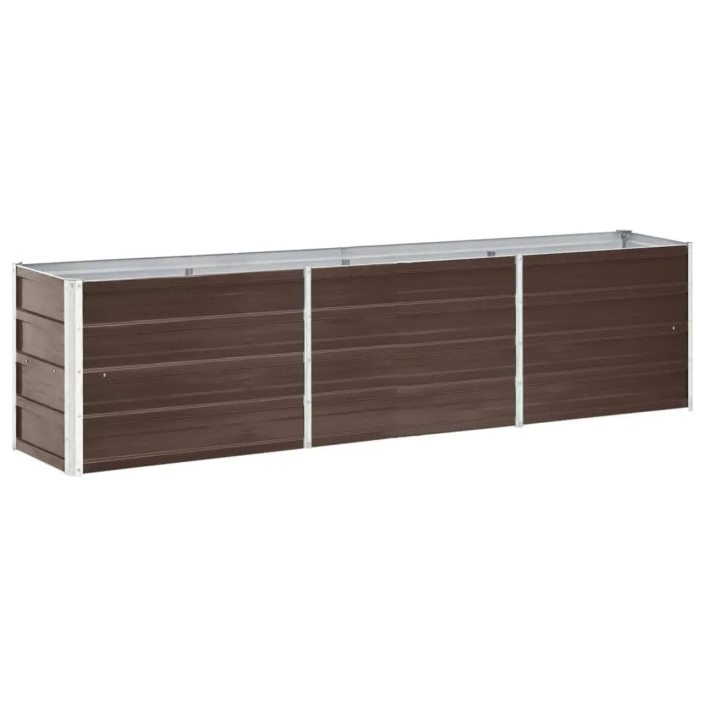 vidaXL Garten Hochbeet Gemüsebeet Pflanzbeet Gartenbeet Frühbeet Pflanzkasten Blumenkasten Blumenbeet Verzinkter Stahl 240x40x45cm Braun - Bild 1