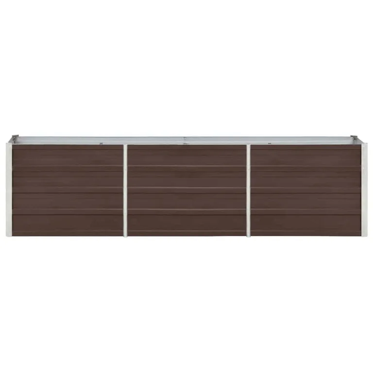 vidaXL Garten Hochbeet Gemüsebeet Pflanzbeet Gartenbeet Frühbeet Pflanzkasten Blumenkasten Blumenbeet Verzinkter Stahl 240x40x45cm Braun – Bild 6