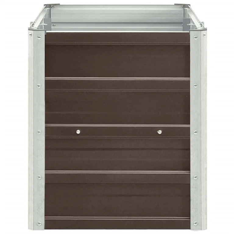 vidaXL Garten Hochbeet Gemüsebeet Pflanzbeet Gartenbeet Frühbeet Pflanzkasten Blumenkasten Blumenbeet Verzinkter Stahl 240x40x45cm Braun – Bild 7