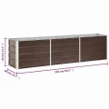 vidaXL Garten Hochbeet Gemüsebeet Pflanzbeet Gartenbeet Frühbeet Pflanzkasten Blumenkasten Blumenbeet Verzinkter Stahl 240x40x45cm Braun - Thumbnail 3