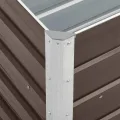 vidaXL Garten Hochbeet Gemüsebeet Pflanzbeet Gartenbeet Frühbeet Pflanzkasten Blumenkasten Blumenbeet Verzinkter Stahl 240x40x45cm Braun - Thumbnail 5