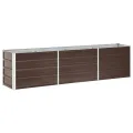 vidaXL Garten Hochbeet Gemüsebeet Pflanzbeet Gartenbeet Frühbeet Pflanzkasten Blumenkasten Blumenbeet Verzinkter Stahl 240x40x45cm Braun - Thumbnail 1