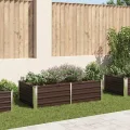 vidaXL Hochbeet Pflanzenbeet Gemüsebeet Pflanzkasten Frühbeet Gartenbeet Pflanzkübel Blumenkasten Blumenbeet 160x80x45cm Verzinkter Stahl Braun - Thumbnail 2