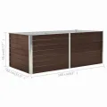 vidaXL Hochbeet Pflanzenbeet Gemüsebeet Pflanzkasten Frühbeet Gartenbeet Pflanzkübel Blumenkasten Blumenbeet 160x80x45cm Verzinkter Stahl Braun - Thumbnail 3