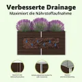 vidaXL Hochbeet Pflanzenbeet Gemüsebeet Pflanzkasten Frühbeet Gartenbeet Pflanzkübel Blumenkasten Blumenbeet 160x80x45cm Verzinkter Stahl Braun - Thumbnail 7