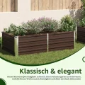 vidaXL Hochbeet Pflanzenbeet Gemüsebeet Pflanzkasten Frühbeet Gartenbeet Pflanzkübel Blumenkasten Blumenbeet 160x80x45cm Verzinkter Stahl Braun - Thumbnail 8