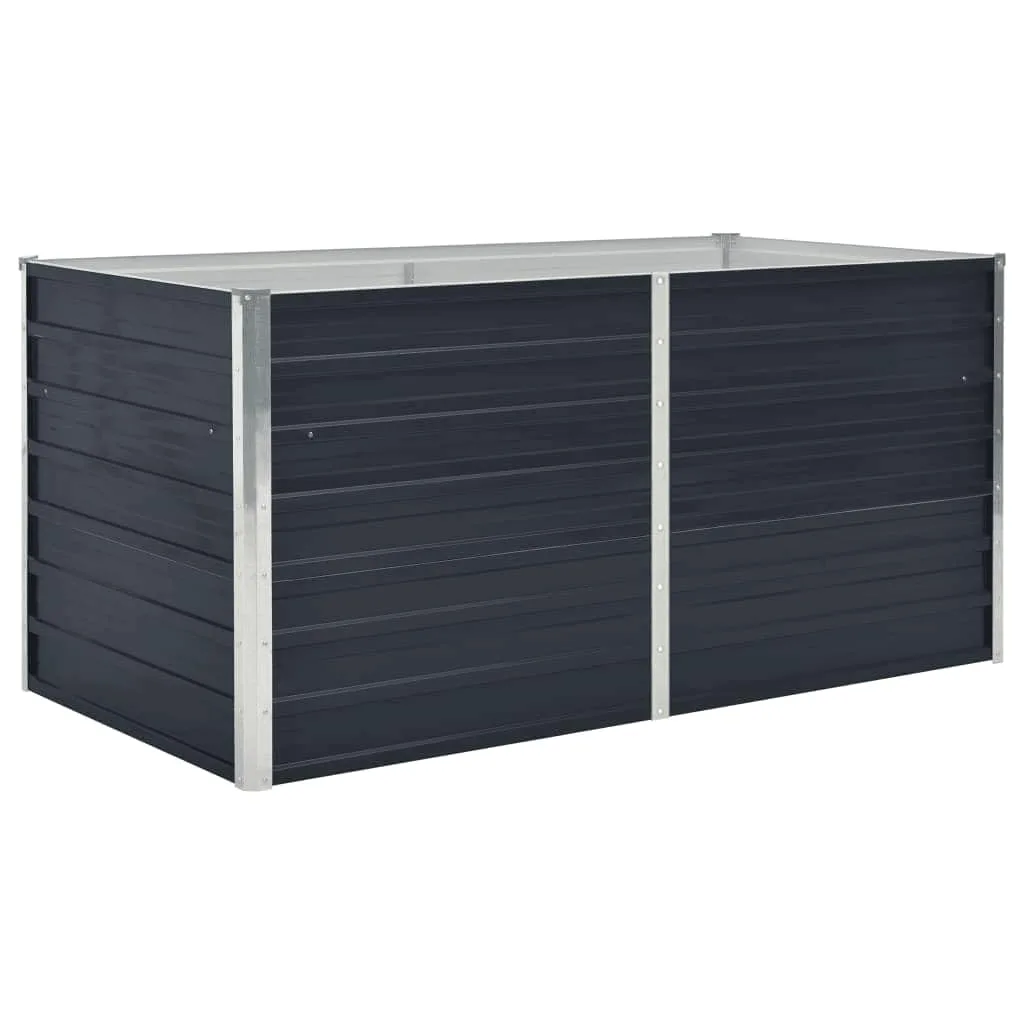 vidaXL Hochbeet Pflanzenbeet Gemüsebeet Pflanzkasten Frühbeet Gartenbeet Pflanzkübel Blumenkasten Blumenbeet 160x80x45cm Verzinkter Stahl Anthrazit - Bild 1