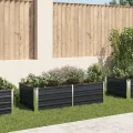 vidaXL Hochbeet Pflanzenbeet Gemüsebeet Pflanzkasten Frühbeet Gartenbeet Pflanzkübel Blumenkasten Blumenbeet 160x80x45cm Verzinkter Stahl Anthrazit - Thumbnail 2
