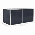 vidaXL Hochbeet Pflanzenbeet Gemüsebeet Pflanzkasten Frühbeet Gartenbeet Pflanzkübel Blumenkasten Blumenbeet 160x80x45cm Verzinkter Stahl Anthrazit - Thumbnail 3