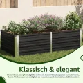 vidaXL Hochbeet Pflanzenbeet Gemüsebeet Pflanzkasten Frühbeet Gartenbeet Pflanzkübel Blumenkasten Blumenbeet 160x80x45cm Verzinkter Stahl Anthrazit - Thumbnail 8
