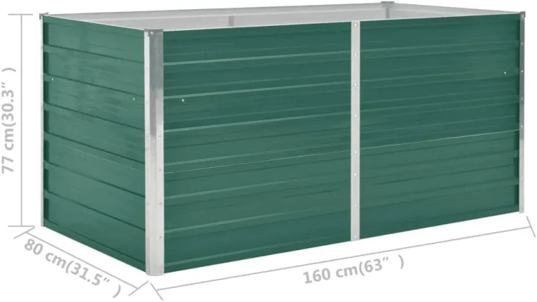 vidaXL Hochbeet 160 x 80 x 77 cm Verzinkter Stahl Grün – Bild 4