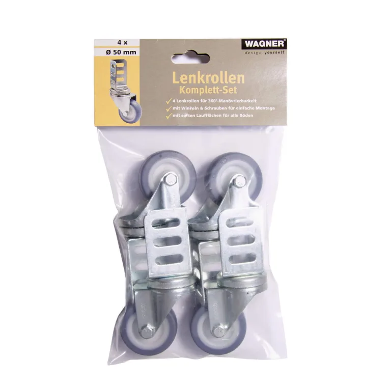 WAGNER Design Lenkrollen für Hochbeet growbox Light aus GrowFAMILY 4tlg. Set - Stahl verzinkt, Anschraubwinkel, Softlauffläche, Durchmesser Ø 50 mm, Bauhöhe 70 mm, Tragkraft 50 kg/Rolle - 02315000 – Bild 5