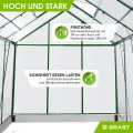 BRAST Gewächshaus Aluminium mit Fundament | 42 Modelle | 130x190x195cm - 490x250x235cm | TÜV geprüft | 6mm Hohlkammerplatten | rostfrei wetterfest temperaturbeständig | 190x190x195cm Grün - Thumbnail 7