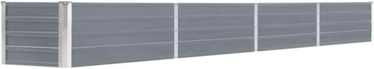 vidaXL Hochbeet Verzinkter Stahl 320×40×45 cm Grau Pflanzkübel Pflanzkasten – Bild 2
