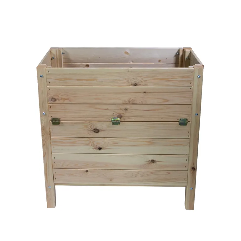 mgc24 Hochbeet Kiefernholz Grau, 80 x 37,6 x 78cm ohne Ablageboden | Stehender Pflanzkasten aus Holz, Für Garten/Terrasse/Balkon, vielseitig nutzbar, robust & stabil, einfache Montage – Bild 8
