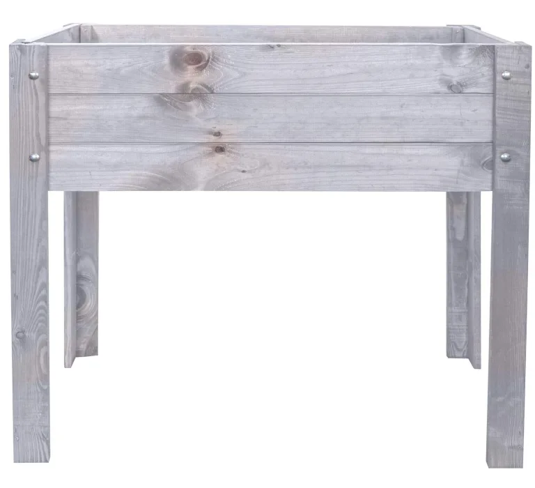 mgc24 Hochbeet Kiefernholz Grau, 80 x 37,6 x 78cm ohne Ablageboden | Stehender Pflanzkasten aus Holz, Für Garten/Terrasse/Balkon, vielseitig nutzbar, robust & stabil, einfache Montage – Bild 1