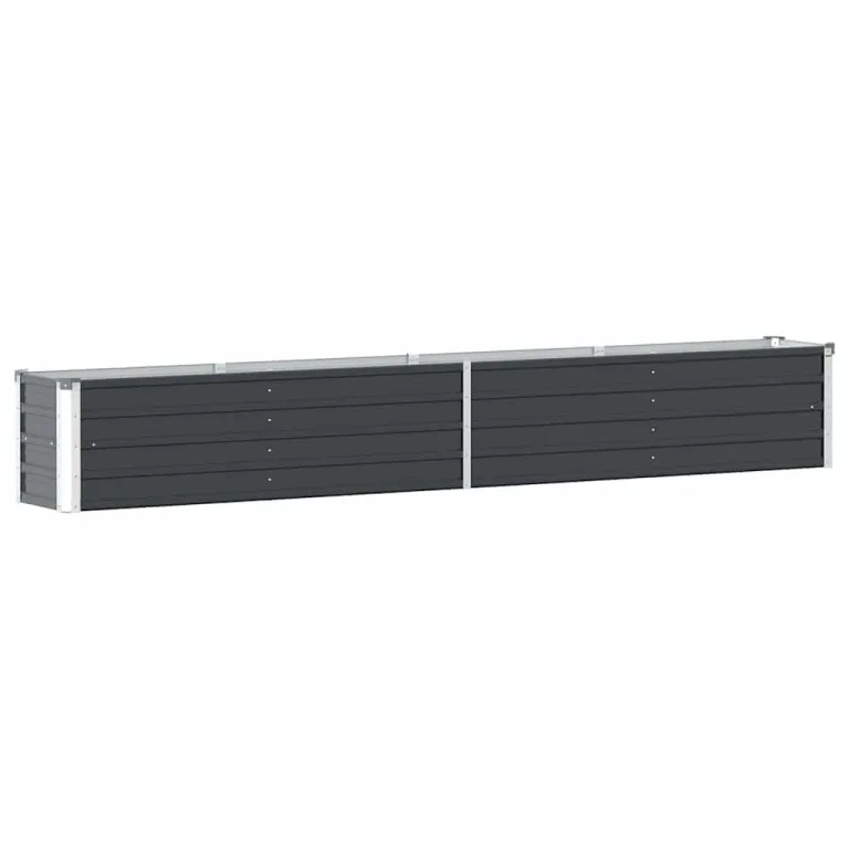 vidaXL Hochbeet, Blumentopf, Pflanzgefäß, Blumentopf, Blumenkasten, Garten, Außenbereich, 320 x 40 x 45 cm, verzinkter Stahl, Anthrazit – Bild 1