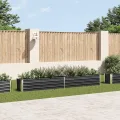 vidaXL Hochbeet, Blumentopf, Pflanzgefäß, Blumentopf, Blumenkasten, Garten, Außenbereich, 320 x 40 x 45 cm, verzinkter Stahl, Anthrazit - Thumbnail 2