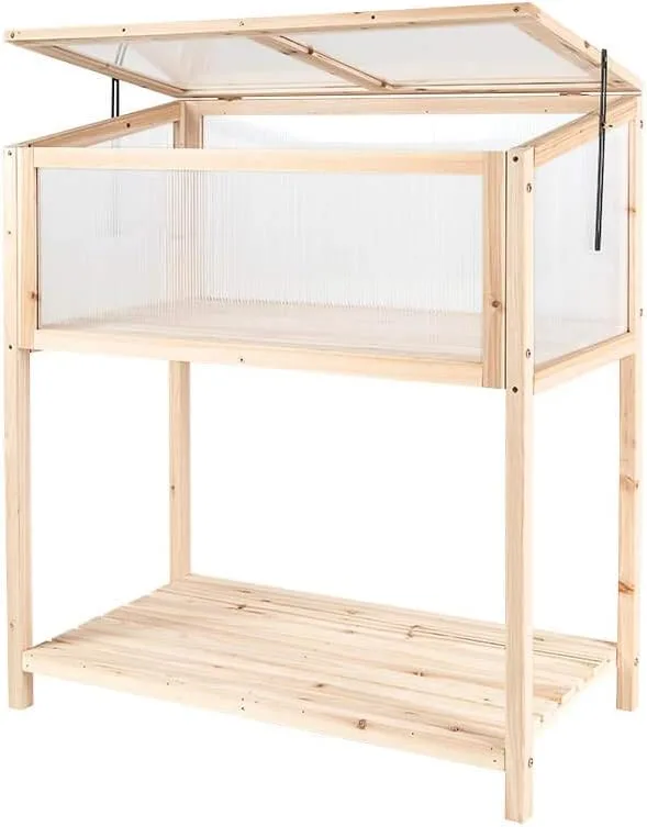 empasa Hochbeet 'Raise Deluxe' aus Holz Blumenkasten Pflanzkübel Frühbeet Kräuterbeet mit Abdeckung für Garten, Balkon und Terrasse