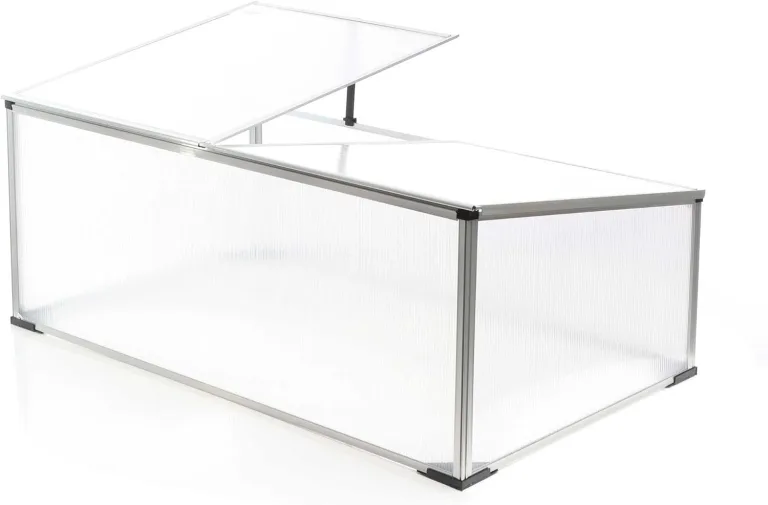 Wiltec Frühbeet Gewächshaus aus Aluminium, 100 x 60 x 40 cm, Gemüsebeet mit arretierbarem Dach und 2 Flügeln, witterungsbeständig, UV-Schutz – Bild 7