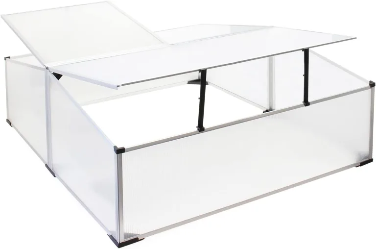 Wiltec Doppel Frühbeet Gewächshaus aus Aluminium, 100 x 120 x 40 cm, Gemüsebeet mit arretierbarem Dach und 4 Flügeln, witterungsbeständig, UV-Schutz – Bild 8