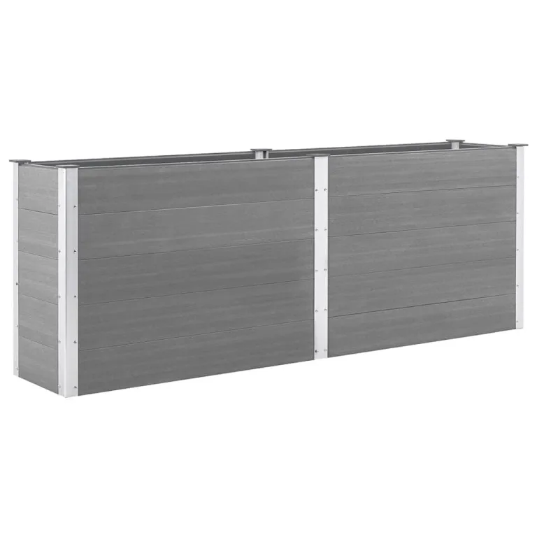 vidaXL Hochbeet Pflanzkübel Gartenbeet Blumenbeet Pflanzkasten Kräuterbeet Blumenkasten Pflanzkasten Gemüsebeet Pflanzbeet 250x100x54cm WPC Grau – Bild 8