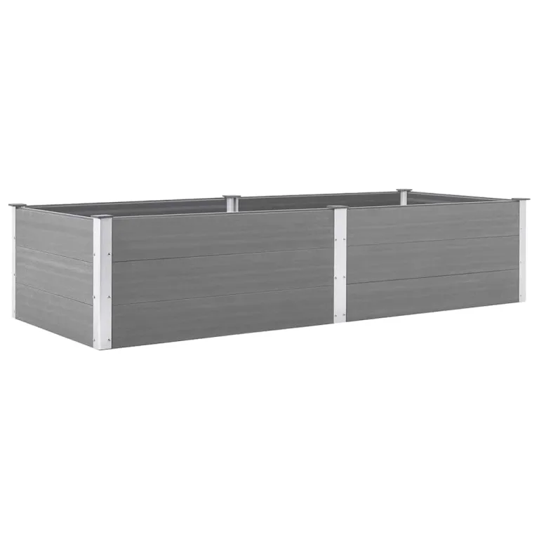 vidaXL Hochbeet Pflanzkübel Gartenbeet Blumenbeet Pflanzkasten Kräuterbeet Blumenkasten Pflanzkasten Gemüsebeet Pflanzbeet 250x100x54cm WPC Grau – Bild 1