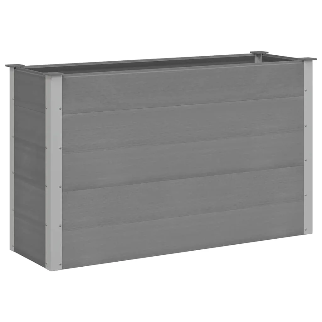 vidaXL Garten Hochbeet Pflanzkasten Blumenkasten Gemüsebeet Pflanzkübel Blumenkübel Frühbeet Gartenbeet Pflanzbeet WPC 150x50x91cm Grau - Bild 1