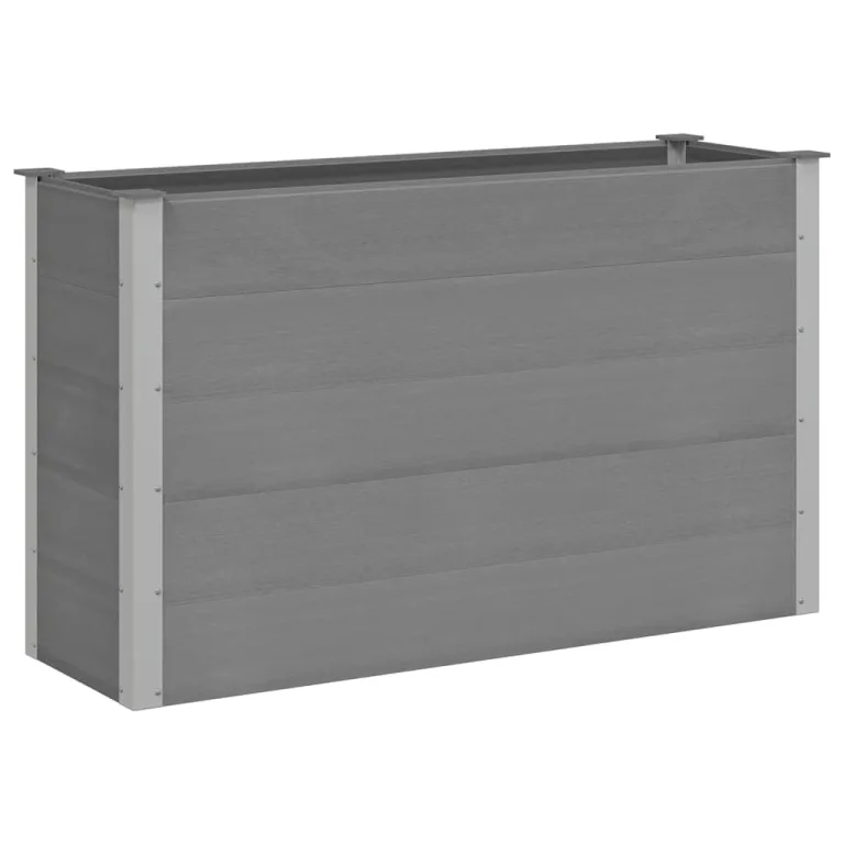 vidaXL Garten Hochbeet Pflanzkasten Blumenkasten Gemüsebeet Pflanzkübel Blumenkübel Frühbeet Gartenbeet Pflanzbeet WPC 150x50x91cm Grau – Bild 1