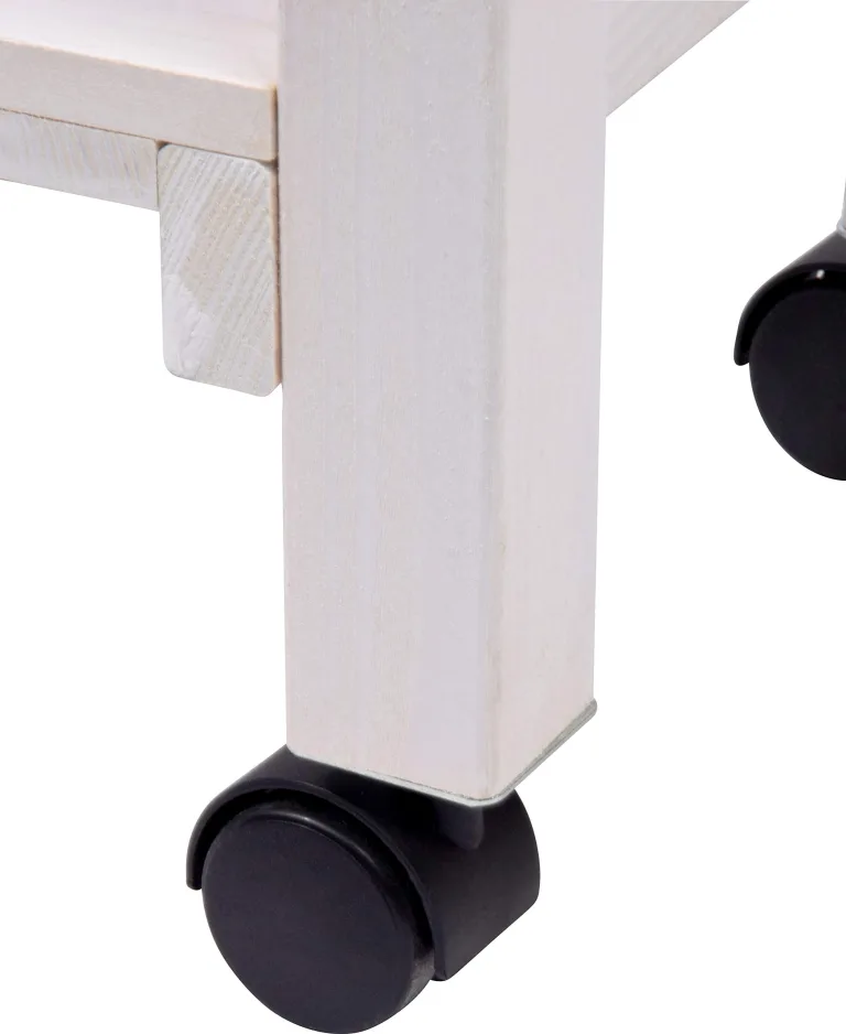 dobar® 58186e rollbares Hochbeet mit Rankgitter | Pflanzkasten auf Rollen | Blumenbeet aus Massiv-Holz | Schmales Kräuterbeet für Garten/Terrasse/Balkon | 79 x 28,5 x 130 cm | Weiß – Bild 5