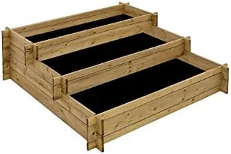 Stufenhochbeet aus Holz, Hochbeet mit unterschiedlichen Pflanzbereichen, Gartenbeet für Gemüse, Kräuter und Blumen – Bild 2