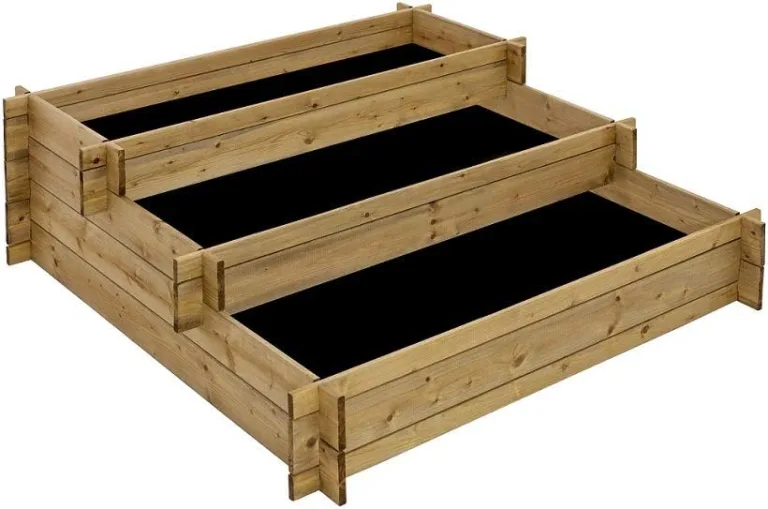 Stufenhochbeet aus Holz, Hochbeet mit unterschiedlichen Pflanzbereichen, Gartenbeet für Gemüse, Kräuter und Blumen – Bild 4
