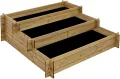 Stufenhochbeet aus Holz, Hochbeet mit unterschiedlichen Pflanzbereichen, Gartenbeet für Gemüse, Kräuter und Blumen - Thumbnail 1