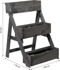 dobar® Dreistufige Pflanztreppe Outdoor aus Massiv-Holz für Balkon und Garten - Blumenbeet mit 3 Pflanzkästen wetterfest lasiert für draußen - 60 x 70 x 90 cm - Anthrazit - Thumbnail 3