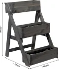 dobar® Dreistufige Pflanztreppe Outdoor aus Massiv-Holz für Balkon und Garten - Blumenbeet mit 3 Pflanzkästen wetterfest lasiert für draußen - 60 x 70 x 90 cm - Anthrazit - Thumbnail 8