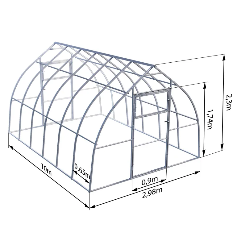 Gewächshaus Groß Drop 3x10m StahlRahmen Garten Treibhaus Pflanzenhaus 30M² mit 4mm Polycarbonat - Modelle und Größen Verschiedene – Bild 2
