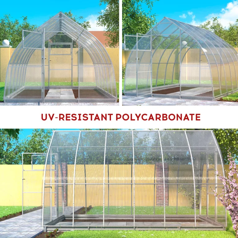 Gewächshaus Groß Drop 3x10m StahlRahmen Garten Treibhaus Pflanzenhaus 30M² mit 4mm Polycarbonat - Modelle und Größen Verschiedene – Bild 5
