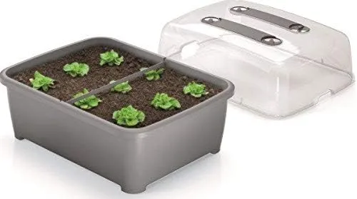 Hochbeet XXL 83L Anzuchttopf Blumentopf Frühbeet Gewächshaus Blumenkasten mit Deckel (Anthrazit) – Bild 10