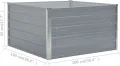 vidaXL Hochbeet Gartenbeet Gemüsebeet Pflanzbeet Pflanzkasten Blumenbeet Blumenkasten Frühbeet Garten 100x100x45cm Verzinkter Stahl Grau - Thumbnail 7