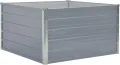 vidaXL Hochbeet Gartenbeet Gemüsebeet Pflanzbeet Pflanzkasten Blumenbeet Blumenkasten Frühbeet Garten 100x100x45cm Verzinkter Stahl Grau - Thumbnail 3