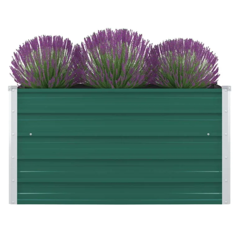 vidaXL Hochbeet Gartenbeet Gemüsebeet Pflanzbeet Pflanzkasten Blumenbeet Blumenkasten Frühbeet Garten 100x100x45cm Verzinkter Stahl Anthrazit – Bild 10