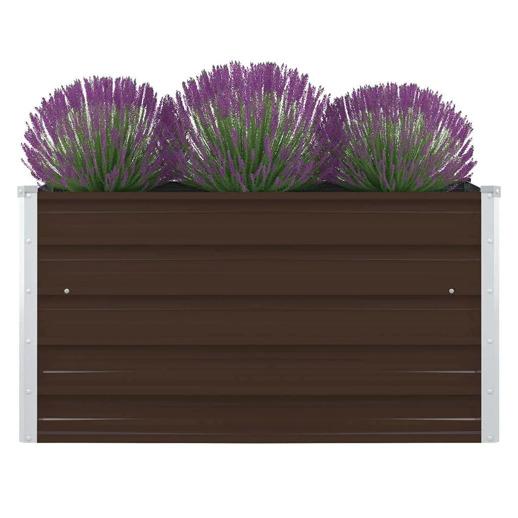 vidaXL Hochbeet Gartenbeet Gemüsebeet Pflanzbeet Pflanzkasten Blumenbeet Blumenkasten Frühbeet Garten 100x100x45cm Verzinkter Stahl Braun - Bild 1