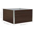 vidaXL Hochbeet Gartenbeet Gemüsebeet Pflanzbeet Pflanzkasten Blumenbeet Blumenkasten Frühbeet Garten 100x100x45cm Verzinkter Stahl Braun - Thumbnail 2