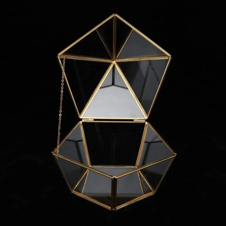 Glas Terrarium Einzigartige geometrische Sukkulente Pflanzer Pflanzer Künstliche Blumenbehälter Halter Staubschutz Dekor Mini Innen Gewächshaus – Bild 5