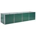 vidaXL Hochbeet Pflanzkübel Pflanzbeet Gemüsebeet Gartenbeet Frühbeet Blumenkasten Pflanzkasten Garten Verzinkter Stahl 400x80x45cm Grün - Thumbnail 9
