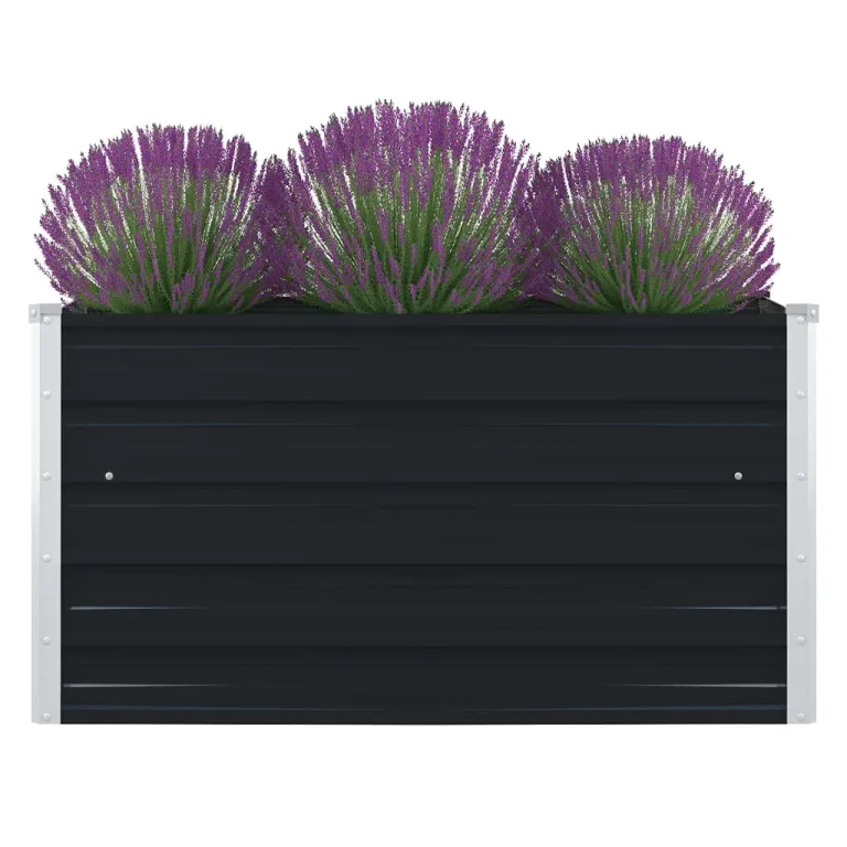 vidaXL Hochbeet Gartenbeet Gemüsebeet Pflanzbeet Pflanzkasten Blumenbeet Blumenkasten Frühbeet Garten 100x100x45cm Verzinkter Stahl Grün – Bild 8