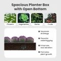 vidaXL Hochbeet Pflanzkübel Pflanzbeet Gemüsebeet Gartenbeet Frühbeet Blumenkasten Pflanzkasten Garten Verzinkter Stahl 480x80x77cm Grau - Thumbnail 4
